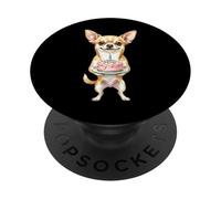 Happy Birthday Chihuahua Mom Cute Dog Tenant Une Bougie gâteau PopSockets PopGrip Adhésif