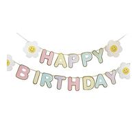 Happy Birthday For With Flower For Shower Gift Girls and Boys Party Decorations Happy Decorations And Purple