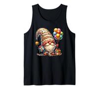 Happy Birthday GNOME for Women Girls Boys Colorful Balloons Débardeur