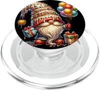 Happy Birthday GNOME for Women Girls Boys Colorful Balloons PopSockets PopGrip pour MagSafe
