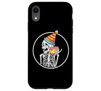 Happy Birthday Halloween Skeleton Cake Funny Spooky Costume Coque pour iPhone XR