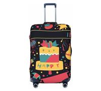 Happy Birthday Images Housse de bagage de voyage élastique lavable Housse de protection tendance extensible Housse de bagage anti-poussière Convient aux bagages de 45,7 à 81,3 cm, Noir , M