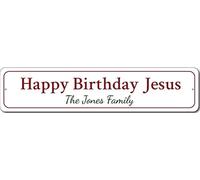 Happy Birthday Jesus Sign Custom Merry Christmas Metal Wall Decor