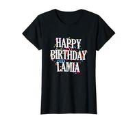 Happy Birthday Lamia First Name Girls Colorful Bday T-Shirt