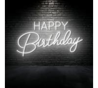 Happy Birthday LED Signes de néon Acrylique transparent Lumières Décoration pour mariage Fête d'anniversaire Mur Maison Chambre à coucher Décoration d'art avec USB 5V
