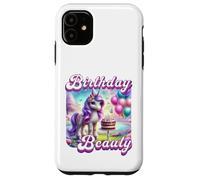 Happy Birthday Licorne Princesse Rainbow Unicorn Birthday Coque pour iPhone 11