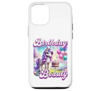 Happy Birthday Licorne Princesse Rainbow Unicorn Birthday Coque pour iPhone 12/12 Pro