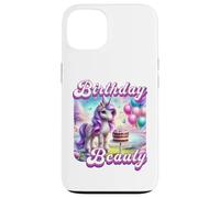 Happy Birthday Licorne Princesse Rainbow Unicorn Birthday Coque pour iPhone 13