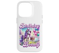 Happy Birthday Licorne Princesse Rainbow Unicorn Birthday Coque pour iPhone 14 Pro