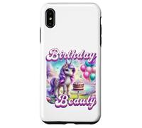 Happy Birthday Licorne Princesse Rainbow Unicorn Birthday Coque pour iPhone XS Max