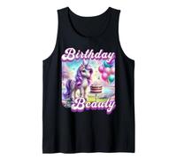 Happy Birthday Licorne Princesse Rainbow Unicorn Birthday Débardeur