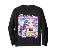 Happy Birthday Licorne Princesse Rainbow Unicorn Birthday Manche Longue