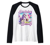 Happy Birthday Licorne Princesse Rainbow Unicorn Birthday Manche Raglan