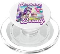Happy Birthday Licorne Princesse Rainbow Unicorn Birthday PopSockets PopGrip pour MagSafe