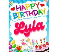 Happy Birthday Lyla: Birthday Sketchbook and Notebook for Doodling, Sketching, Drawing, Painting, Diary Birthday gift for Girls: 120 Pages, 8.5*11 inch