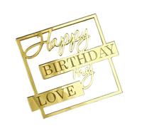 Happy Birthday My Love, Novelty Cake Insert, Unique Party Decoration, Acrylic Sturdy, Romantic Celebration, Perfect for Lover Birthday Cake, 3.54 x 3.54in