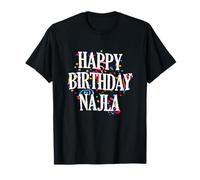 Happy Birthday Najla First Name Girls Colorful Bday T-Shirt
