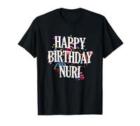 Happy Birthday Nuri First Name Boys Colorful Bday T-Shirt