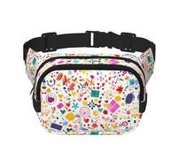 Happy Birthday Sac Banane Carré Double Couche avec Sangle Réglable pour Activités de Plein Air Noir Taille Unique, Noir , Taille unique