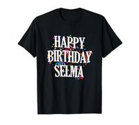 Happy Birthday Selma First Name Girls Colorful Bday T-Shirt