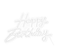 Happy Birthday Sign - Led Light Up Art Decoration for Party Celebrations | Bright Glow Wall Display with Warm Lighting Effect, Festive Birthday Light Sign for Home Apartment Hotel, 28x45x1.5cm Acrylic