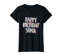Happy Birthday Sonia First Name Girls Colorful Bday T-Shirt