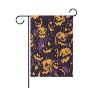 Happy Bluray Pumpkins Drapeaux d'extérieur Bannières et bannières pour décoration de porche 30,5 x 45,7 cm double face