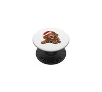 Happy Brown Bonnet de Père Noël pour Chien PopSockets PopGrip Adhésif