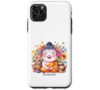 Happy Buddha Yoga Namaste avec thé et Fleurs Coque pour iPhone 11 Pro Max