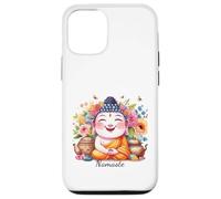 Happy Buddha Yoga Namaste avec thé et Fleurs Coque pour iPhone 12/12 Pro