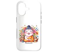 Happy Buddha Yoga Namaste avec thé et Fleurs Coque pour iPhone 17