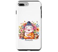 Happy Buddha Yoga Namaste avec thé et Fleurs Coque pour iPhone 7 Plus/8 Plus