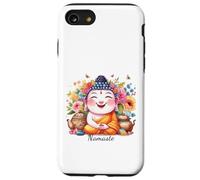 Happy Buddha Yoga Namaste avec thé et Fleurs Coque pour iPhone SE (2020) / 7/8
