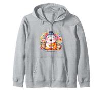Happy Buddha Yoga Namaste avec thé et Fleurs Sweat à Capuche