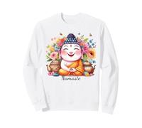 Happy Buddha Yoga Namaste avec thé et Fleurs Sweatshirt