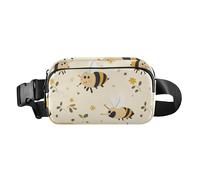 Happy Bumble Bees Pollen Sac banane tendance pour homme et femme Résistant à l'eau Sac banane antivol avec sangle réglable pour voyage, salle de sport, travail, bourdons heureux pollen, 1, Pollen