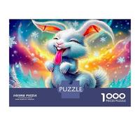 Happy Bunny 1000 Stück Dicke Karton Jigsaw Puzzle Für Erwachsene, Winterwunderland, Dekompression Spaß Aktivität Beste Geschenk Für Puzzle-Liebhaber 38x26cm/1000pcs