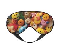 Happy Buttons Masque de sommeil double face en soie, masque pour les yeux bloquant la lumière réglable pour voyage, homme et femme, bandeau doux et confortable, 20 x 10 cm