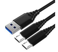 Happy buying 3M+3M Cable PS4 Chargeur pour Sony Manette PS4,Playstation 4,DualShock 4,PS4/ PS4 Pro/ PS4 Slim,Xbox One/Xbox One S/Xbox One Elite/Xbox One X,Cordon de Recharge Nylon Tressé,Micro USB