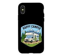 Happy Camper RV Camping Pun Joke Camp Lover Citation Amusante Coque pour iPhone X/XS