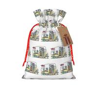 Happy Campers Sac à cordon avec étiquette en papier kraft pour Noël Halloween