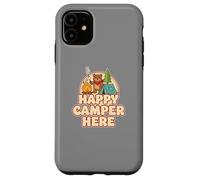 Happy Camping Bear Tente de Camping Guimauve drôle rétro Coque pour iPhone 11