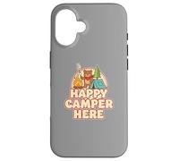 Happy Camping Bear Tente de Camping Guimauve drôle rétro Coque pour iPhone 16