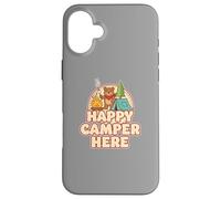 Happy Camping Bear Tente de Camping Guimauve drôle rétro Coque pour iPhone 16 Plus