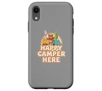 Happy Camping Bear Tente de Camping Guimauve drôle rétro Coque pour iPhone XR