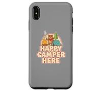 Happy Camping Bear Tente de Camping Guimauve drôle rétro Coque pour iPhone XS Max