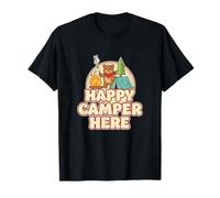 Happy Camping Bear Tente de Camping Guimauve drôle rétro T-Shirt