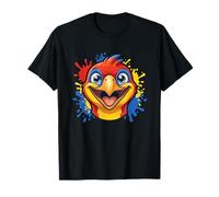 Happy Cartoon Perroquet Bird Color Splash pour Enfants T-Shirt