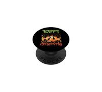 Happy Catsgiving Adorable Chat de Thanksgiving Porte Un Chapeau de pèlerin PopSockets PopGrip Adhésif