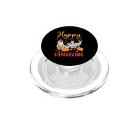 Happy Catsgiving Adorable Chat de Thanksgiving Porte Un Chapeau de pèlerin PopSockets PopGrip pour MagSafe